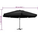 PARASOL OGRODOWY NA ALUMINIOWYM SŁUPKU 500CM CZARNY