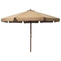 PARASOL OGRODOWY NA DREWNIANYM SŁUPKU 330CM TAUPE