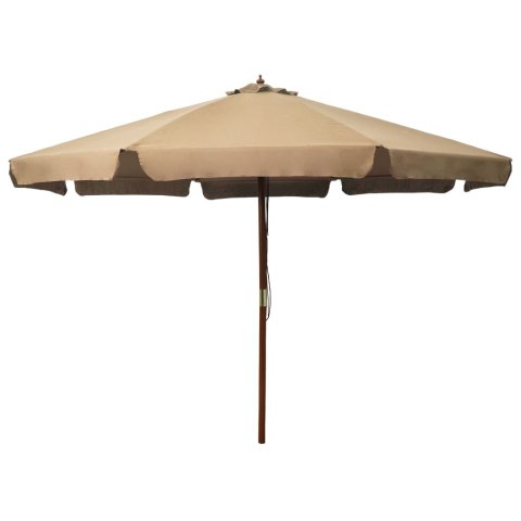PARASOL OGRODOWY NA DREWNIANYM SŁUPKU 330CM TAUPE