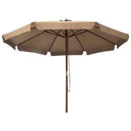 PARASOL OGRODOWY NA DREWNIANYM SŁUPKU 330CM TAUPE