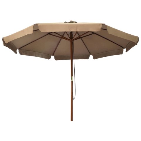 PARASOL OGRODOWY NA DREWNIANYM SŁUPKU 330CM TAUPE
