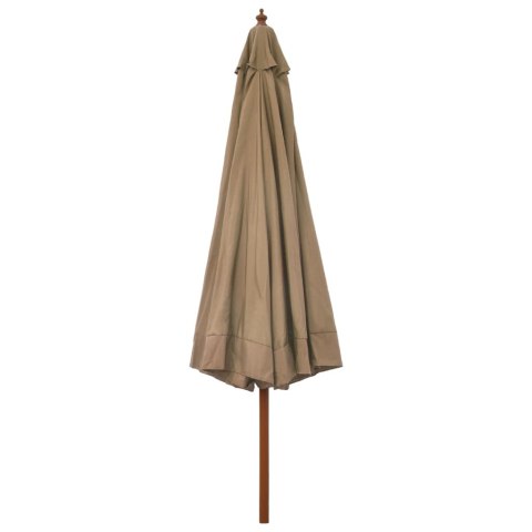 PARASOL OGRODOWY NA DREWNIANYM SŁUPKU 330CM TAUPE