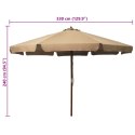 PARASOL OGRODOWY NA DREWNIANYM SŁUPKU 330CM TAUPE