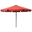 PARASOL OGRODOWY NA DREWNIANYM SŁUPKU 330CM TERAKOTA