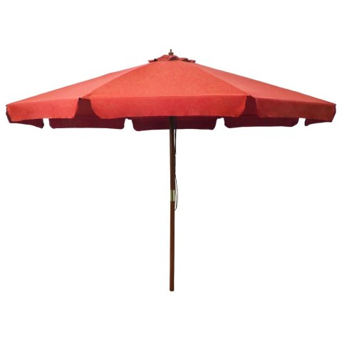 PARASOL OGRODOWY NA DREWNIANYM SŁUPKU 330CM TERAKOTA