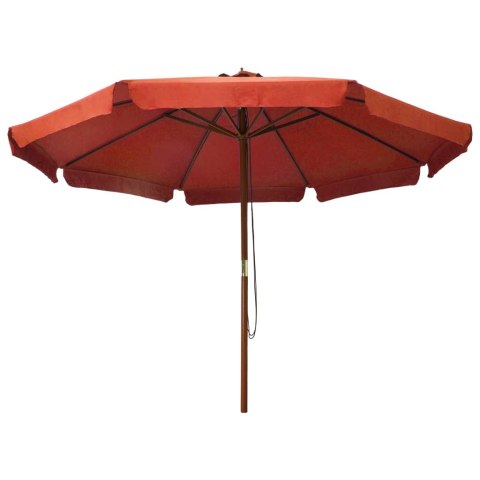 PARASOL OGRODOWY NA DREWNIANYM SŁUPKU 330CM TERAKOTA