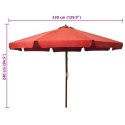 PARASOL OGRODOWY NA DREWNIANYM SŁUPKU 330CM TERAKOTA