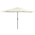PARASOL OGRODOWY NA METALOWYM SŁUPKU 390CM PIASKOWY