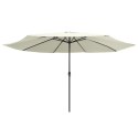 PARASOL OGRODOWY NA METALOWYM SŁUPKU 390CM PIASKOWY
