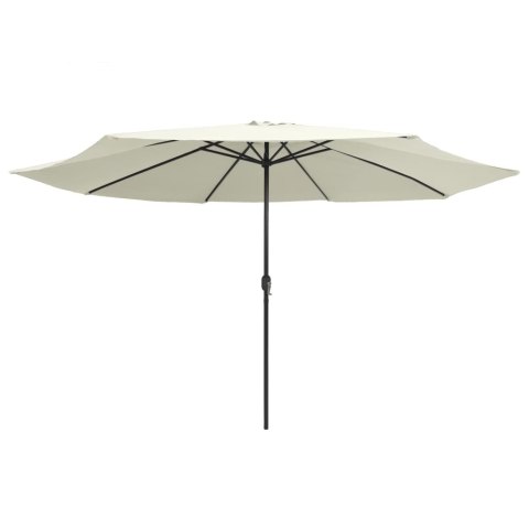PARASOL OGRODOWY NA METALOWYM SŁUPKU 390CM PIASKOWY
