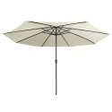 PARASOL OGRODOWY NA METALOWYM SŁUPKU 390CM PIASKOWY
