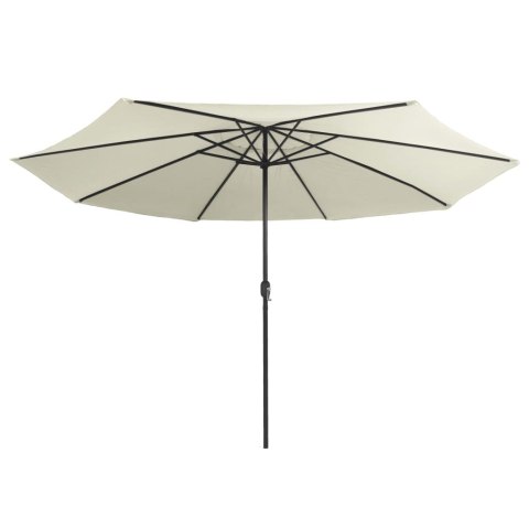 PARASOL OGRODOWY NA METALOWYM SŁUPKU 390CM PIASKOWY