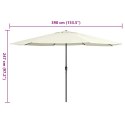 PARASOL OGRODOWY NA METALOWYM SŁUPKU 390CM PIASKOWY