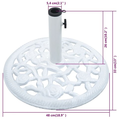 PODSTAWA POD PARASOL BIAŁA 12KG 48CM ŻELIWO