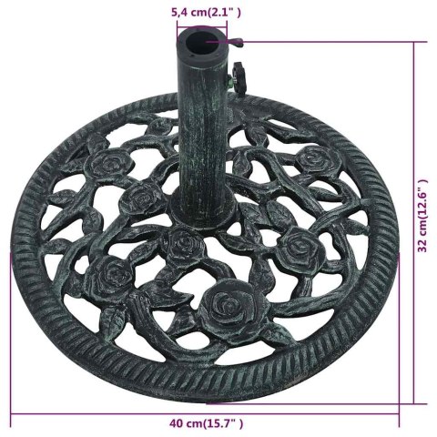 PODSTAWA POD PARASOL ZIELONA 9KG 40CM ŻELIWO