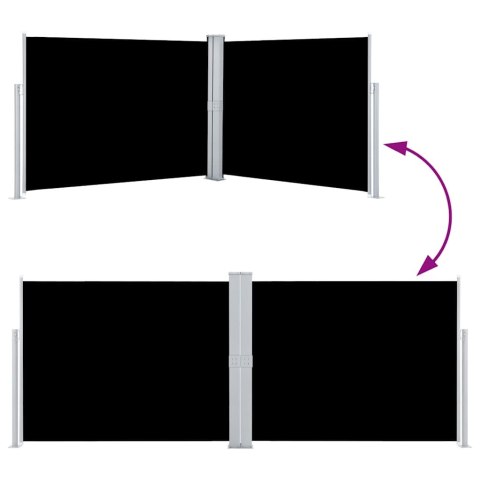 VidaXL Zwijana markiza boczna, czarna, 140 x 1000 cm