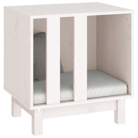 DOMEK DLA PSA BIAŁY 50X40X52CM LITE DREWNO SOSNOWE