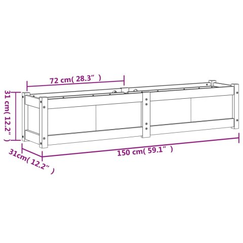 DONICA OGRODOWA 150X31X31CM LITE DREWNO DAGLEZJOWE