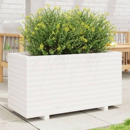 DONICA OGRODOWA BIAŁA 90X40X49,5CM LITE DREWNO SOSNOWE