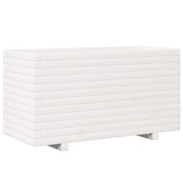 DONICA OGRODOWA BIAŁA 90X40X49,5CM LITE DREWNO SOSNOWE