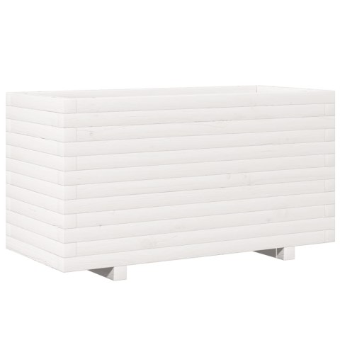 DONICA OGRODOWA BIAŁA 90X40X49,5CM LITE DREWNO SOSNOWE