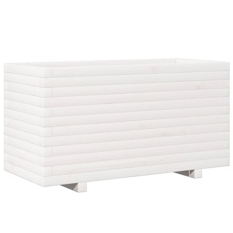 DONICA OGRODOWA BIAŁA 90X40X49,5CM LITE DREWNO SOSNOWE