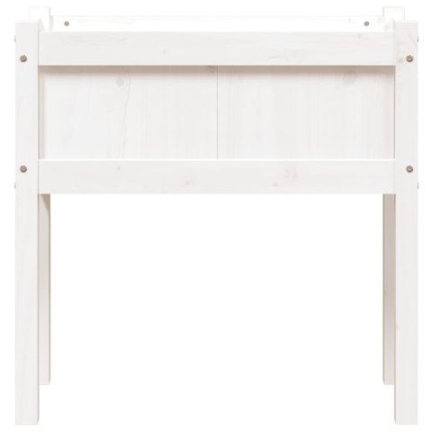 DONICA OGRODOWA NA NOGACH BIAŁA 70X31X70CM DREWNO SOSNOWE