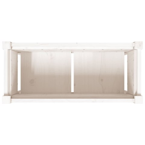 DONICA OGRODOWA NA NOGACH BIAŁA 70X31X70CM DREWNO SOSNOWE