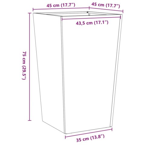 DONICE OGRODOWE 2 SZT. 45X45X75CM STAL NIERDZEWNA