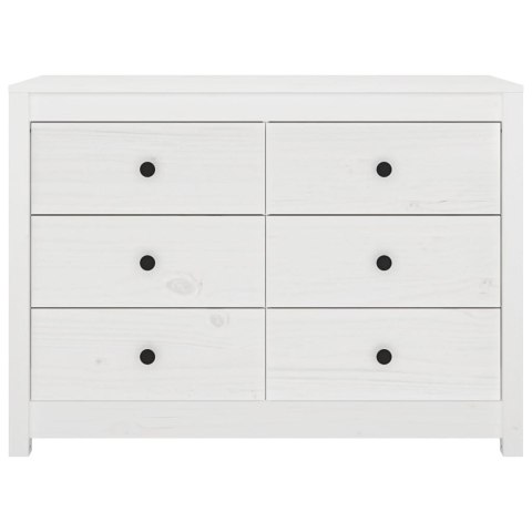 KOMODA BIAŁY 100X40X72CM LITE DREWNO SOSNOWE