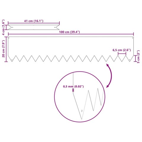 KRAWĘŻNIK DO TRAWNIKA 20 SZT BRĄZOWY 100X0.05X20CM