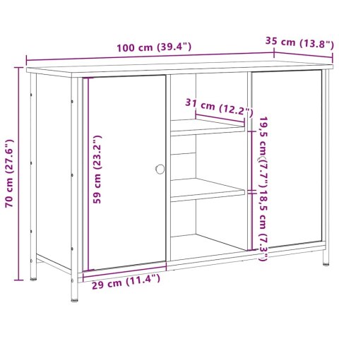 BUFET DĄB RZEMIEŚLNICZY 100X35X70CM