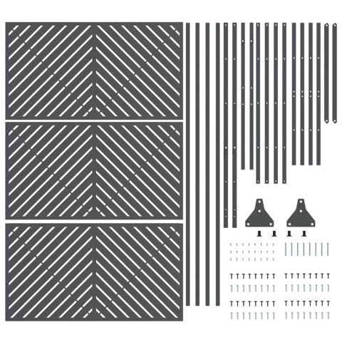 EKRAN PRYWATNOŚCI ANTRACYT 100X50X180CM STAL