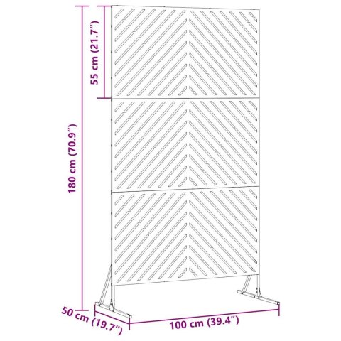 EKRAN PRYWATNOŚCI ANTRACYT 100X50X180CM STAL