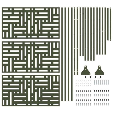 EKRAN PRYWATNOŚCI OLIWKOWY 100X50X180CM STAL