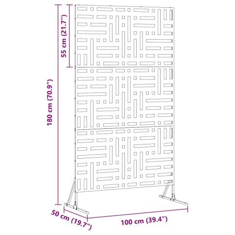 EKRAN PRYWATNOŚCI OLIWKOWY 100X50X180CM STAL