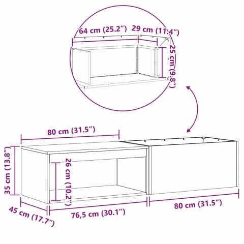INDUSTRIALNY KOMINEK ZE STALI 160X45X35CM Z MIEJSCEM NA PRZECHOWYWANIE DREWNA