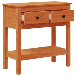 KONSOLA Z SZUFLADĄ WOSKOWY BRĄZ 75X35X75CM DREWNO SOSNOWE