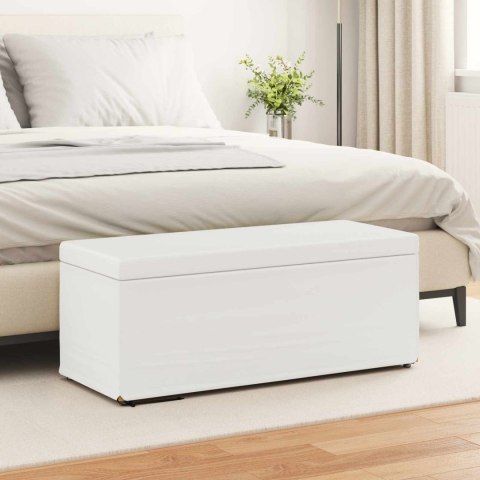 ŁAWKA BIAŁY SKÓRA EKOLOGICZNA I DREWNO INŻYNIERYJNE