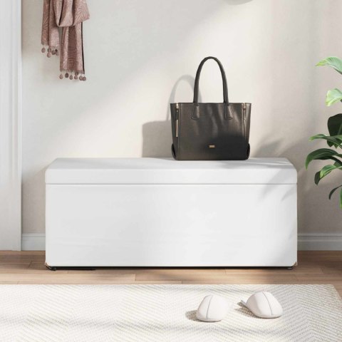 ŁAWKA BIAŁY SKÓRA EKOLOGICZNA I DREWNO INŻYNIERYJNE