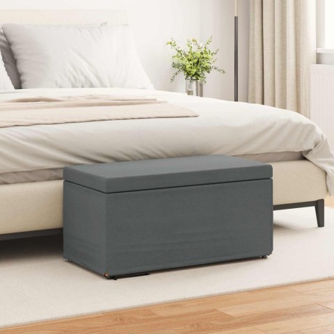 ŁAWKA CIEMNOSZARY 81X41X40CM TKANINA I DREWNO INŻYNIERYJNE