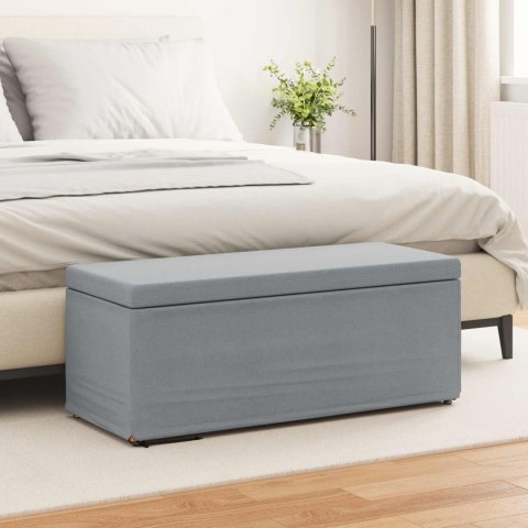 ŁAWKA JASNOSZARY 101X41X40CM TKANINA I DREWNO INŻYNIERYJNE