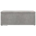 ŁAWKA JASNOSZARY 101X41X40CM WELUR I DREWNO INŻYNIERYJNE