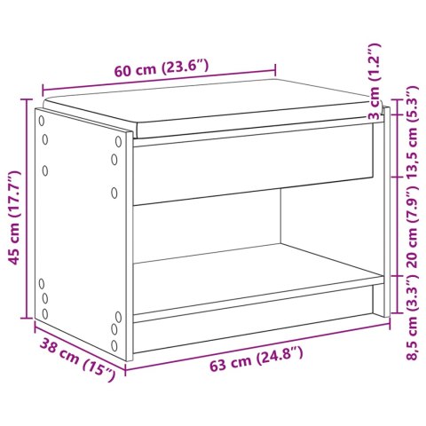 ŁAWKA W PRZEDPOKOJU Z PODUSZKĄ BETONOWY SZARY 63X38X45CM