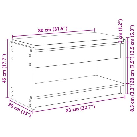 ŁAWKA W PRZEDPOKOJU Z PODUSZKĄ BETONOWY SZARY 83X38X45CM