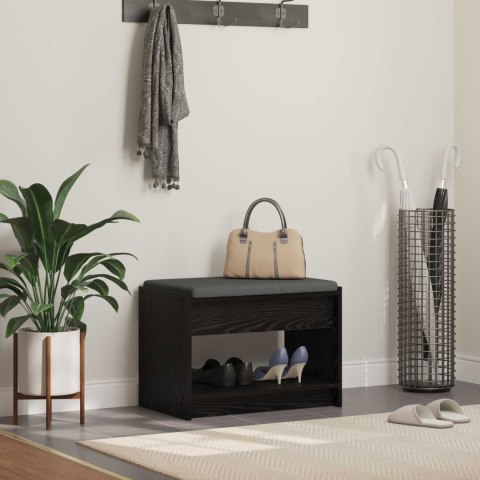 ŁAWKA W PRZEDPOKOJU Z PODUSZKĄ CZARNY DĄB 63X38X45CM