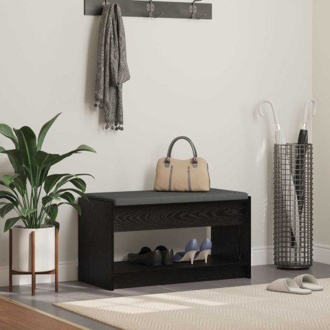 ŁAWKA W PRZEDPOKOJU Z PODUSZKĄ CZARNY DĄB 83X38X45CM