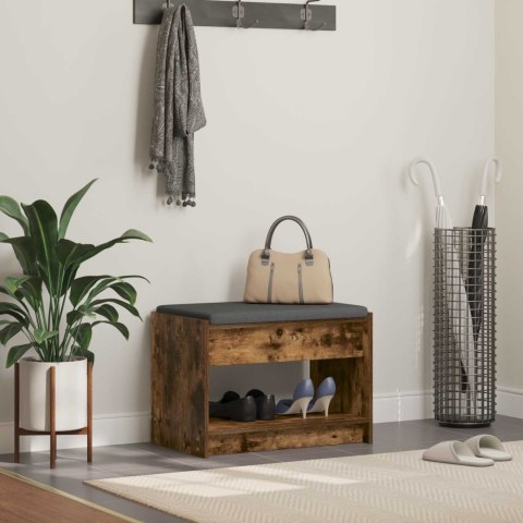 ŁAWKA W PRZEDPOKOJU Z PODUSZKĄ DĄB WĘDZONY 63X38X45CM