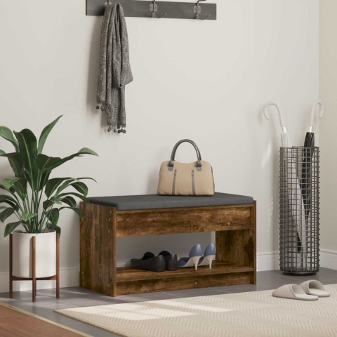 ŁAWKA W PRZEDPOKOJU Z PODUSZKĄ DĄB WĘDZONY 83X38X45CM