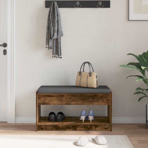 ŁAWKA W PRZEDPOKOJU Z PODUSZKĄ DĄB WĘDZONY 83X38X45CM